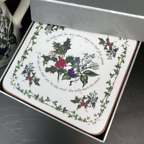 Portmeirion Holly and The Ivy Lot Coasters New in Box Plus Coffee Mug - Picture 3 of 4
